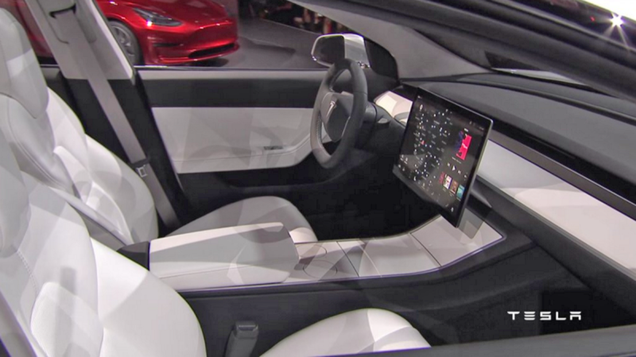 Illustration for article titled This Is The First Production Tesla Model 3